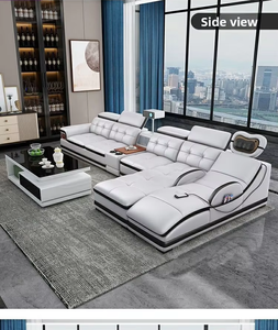 Nuevo Sofá Multifuncional Eléctrico de Cuero Genuino y Madera, Moderno y Sencillo, para Apartamentos Pequeños y Grandes, Sillón de <span class=keywords><strong>Masaje</strong></span>, <span class=keywords><strong>Chaise</strong></span> <span class=keywords><strong>Longue</strong></span> <span class=keywords><strong>con</strong></span> Control Remoto - Product Image 4