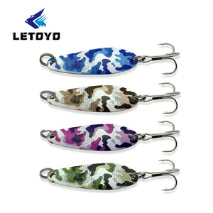 LETOYO 8.5g Metal Fishing Lure stencil Hard Spinner Fishing Spoon esche Pesca Deep Sea Fishing Jigging Lures