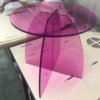 Meubles de salon modernes 2021, table basse extensible en acrylique arc-en-ciel irisé, mobilier d'intérieur