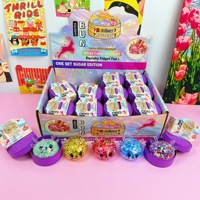 Jouet anti-stress à presser en forme de petit cerf de Noël de 5,5 cm avec perles dorées et paillettes éclatantes, boîte surprise sur le thème du vapeur