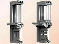 Schwarze Aluminium-Schiebefenster Günstige Fenster Doppelt Verglaste Aluminium-Schiebefenster