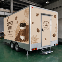 Chariot alimentaire mobile léger de 4 m² en acier inoxydable, couleur de carrosserie personnalisée, remorque de vente de nourriture de rue, fourniture directe d'usine