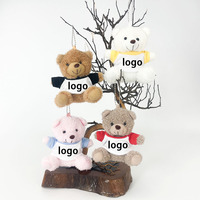 T-shirt ours en peluche, porte-clés décoratif, petite poupée mignonne, cadeau personnalisable avec LOGO