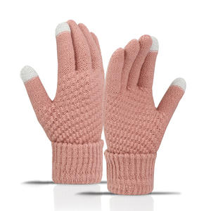 Gants tricotés en <span class=keywords><strong>cachemire</strong></span> acrylique thermique d'hiver Jacquard pour mitaines à écran tactile pour le cyclisme quotidien Sports Casual Outdoor - Product Image 5
