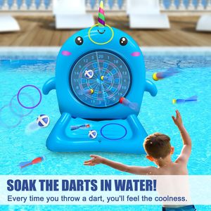 Jeu de fléchettes gonflable licorne pour piscine - Formes et zones de points personnalisables, matériau PVC sûr pour enfants et adultes - Product Image 2