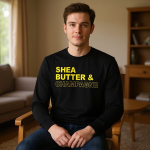 T-shirt à manches longues en beurre de karité et champagne, vêtements promotionnels - Product Image 3