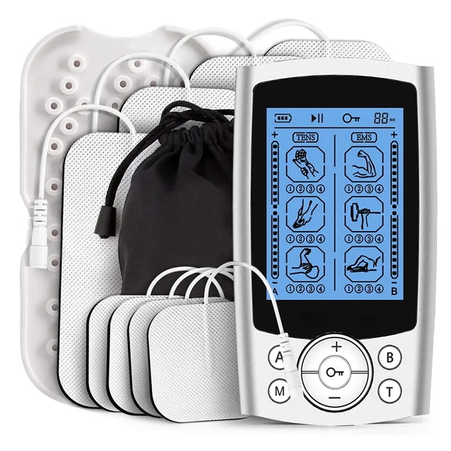 Sunmas 24 Modes Dual Channel TENS Machine Pulse Massage Continuous Stable Mode Muscle Stimulator TENS EMS Unit