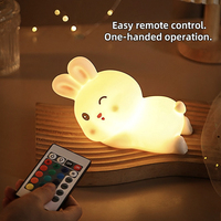 Lampe de nuit en silicone souple, lumière LED pour enfants, bébé, mignonne, tactile, à intensité variable, idée cadeau pour le sommeil