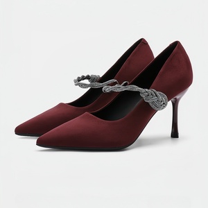 Scarpe con <span class=keywords><strong>Tacco</strong></span> Alto 8cm a Punta Chiusa per Abiti da Sera Eleganti Stiletti Neri in Raso per Donna - Product Image 2