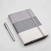 Carnet A5 en coton et lin, couverture rigide, reliure cousue, pages intérieures personnalisables pour usage scolaire et bloc-notes avec logo