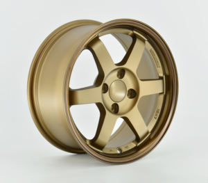 Rines TE37 Personalizados para Auto de Carreras, 17 Pulgadas, 5x114.3, ET 35mm, T6061, Cinco Radios, Diseño Cóncavo, Aleación de Aluminio Bronce - Product Image 5