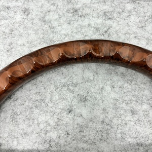 Volant en bois de pêche de haute qualité, classique et rétro, 350 mm, avec support électroplaqué et plateau profond en ABS de 5 branches - Product Image 6