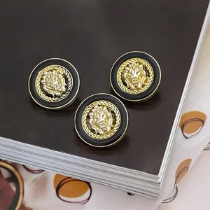 Thời Trang Retro Phong Cách Anh Lion Head Kim Loại Nút Đơn Giản Trang Trí Dệt Kim Áo Len Áo Khoác Phù Hợp Với Nút Ren Chân - Product Image 2