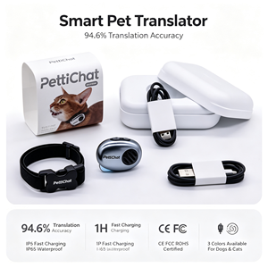 อุปกรณ์แปล<span class=keywords><strong>ภาษา</strong></span>สัตว์เลี้ยง Pettichat AI เรียนรู้<span class=keywords><strong>ภาษา</strong></span>ได้เอง ความเร็ว 1.2 วินาที IP65 GPS ความแม่นยำ 94.6% สำหรับสุนัขและแมว ได้รับมาตรฐาน CE FCC ROHS - Product Image 1