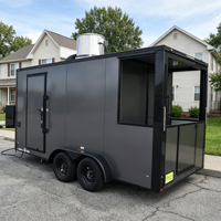 Remorque Food Truck Entièrement Équipée, Cuisine Mobile Personnalisée, Remorque de Concession pour Bubble Tea, Café, Hot-Dogs, Chariot Alimentaire à Vendre