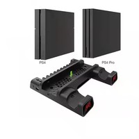 Base de charge double verticale 2 en 1 pour console PS4 Slim Pro, refroidissement et station de charge double pour manettes TP4-19076