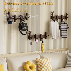 Wooden Bird Decorative <b>Wall</b> <b>Hooks</b> Solid Wood Multi <b>Hook</b> Coat Rack Entryway <b>Key</b> Holder Durable <b>Wall</b> Mounted Type - Product Image 4