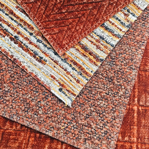 Soft Teddy Boucle Fabric Furniture Fabric with Antimicrobial Layer Rust <strong>Red</strong> Jacquard Couch <strong>Material</strong> for Restaurant Chair - Product Image 4