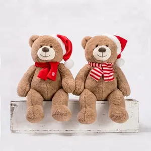 Ours en peluche de Noël marron et blanc fabriqué en Chine