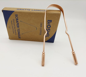 Nettoyant de langue en acier inoxydable 304 de marque privée, gratte-langue en cuivre pur, éliminateur de mauvaise haleine - Product Image 3