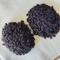 Prothèse capillaire pour homme en cheveux humains noirs naturels, bouclés afro crépus, avec base en dentelle complète, respirante, indétectable, invisible et nouée à la main