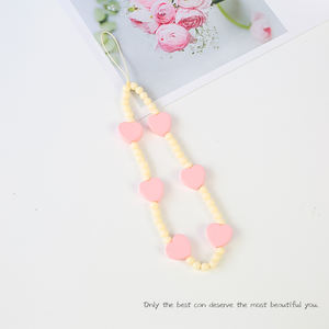 2025 New Wooden Love Beaded Mobile Phone Chain Anti-Fall Wrist Strap Mobile Phone Shell Jewelry Pendant Hand Rope Female Pendant - Product Image 5