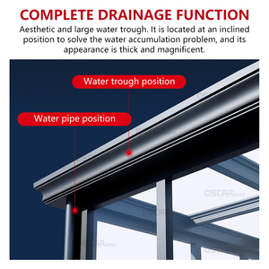 Veranda a Triangolo Autoportante <span class=keywords><strong>in</strong></span> <span class=keywords><strong>Vetro</strong></span> per Giardino, Patio, <span class=keywords><strong>Balcone</strong></span> con Isolamento Termico e Caratteristiche Impermeabili - Giardino d'Inverno - Product Image 3