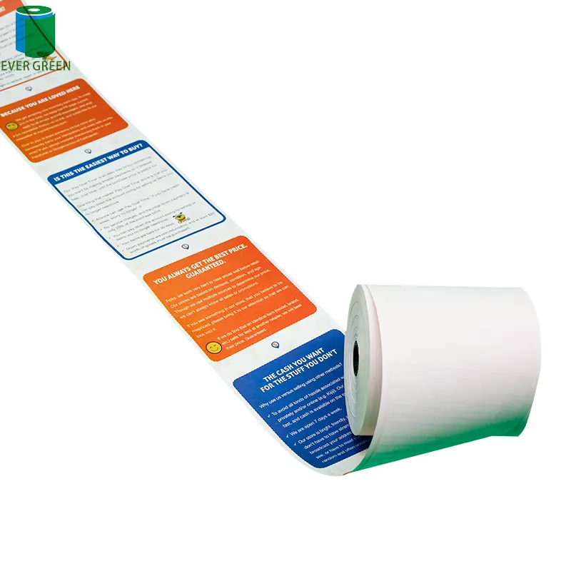 Printing Wrapping 80 X 80 mm Pos Paper Offset Core 80Gsm Thermal Paper 57*40mm For POS Machine