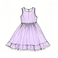 Robe décontractée de style occidental, design à bretelles, boutique, nouvelle robe d'été sans manches pour adolescentes et filles, couleur unie, col rond, vêtements pour enfants