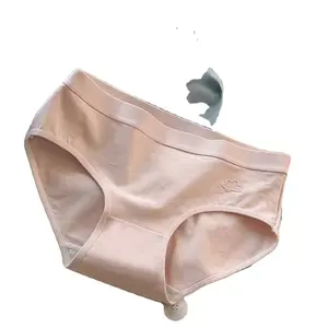 factory wholesale Women's simple solid color panties Cute Girl Teen Breathable mid-waist comfortable crotch cotton panties