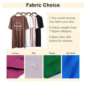 Футболка на плечо женская уличная хлопковая однотонная длинная свободная Женская футболка на заказ - Product Image 2