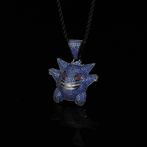 Accessori per Gioielli all'Ingrosso, Collana Hip Hop con Ciondolo a Forma di Maglione Gengar, Personaggio dei Cartoni Animati, Piccolo Mostro con Diamanti - Product Image 2
