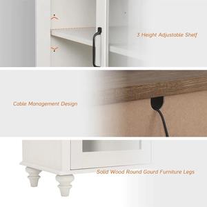 מותאם אישית עץ לבן מודרני לעמוד עם דלתות זכוכית מתכווננת מדפים 6 ארונות אחסון עבור 70 אינץ 'vs - Product Image 4