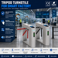 Tourniquet trépied bidirectionnel KMS pour contrôle d'accès, portillon piétonnier avec lecteur de code QR, en acier inoxydable, protection IP65, pour métro et sous-métro