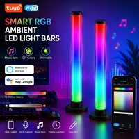 Lámpara de Esquina Inteligente RGBIC LED con Control por Aplicación Tuya WiFi y Sincronización Musical para Iluminación Ambiental en Salas de Juego