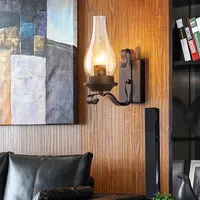 Lampe murale rétro industrielle en fer peint, design européen, pour chambre à coucher, couloir, salon et hôtel