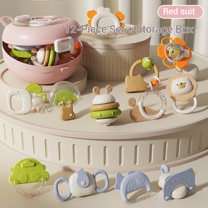 Bé Rattle Teether Đồ chơi thiết lập động vật đầy màu sắc Shaker Cam hoa gấu ếch cú thiết kế trẻ sơ sinh cảm giác đồ chơi giáo dục sớm Quà Tặng - Product Image 1