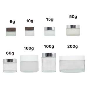 Botol Kaca Mulut Lebar Transparan 5ml 10ml 15ml 30ml 50ml 60ml 2oz 100ml, Botol Krim Kaca Transparan 1oz dengan Tutup Perak Hitam Emas - Product Image 3