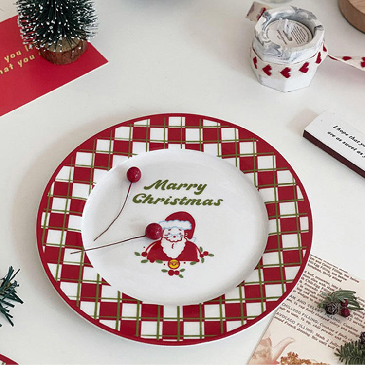 Assiette Père Noël 8 pouces - Blanc