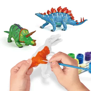 热卖儿童DIY 3d大型恐龙动物模型彩绘石膏套装