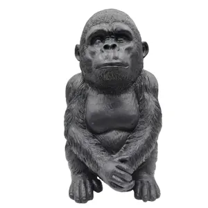 Artefatos de resina animal realista preto chimpanzé decoração para casa decoração de jardim Feng Shui estátua artesanal personalizada CS