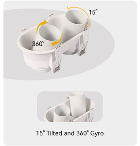 Foco Empotrable Antideslumbrante IP20 de Dos Cabezas, Marco Ajustable para Foco, Carcasa para Foco LED GU10 - Product Image 4