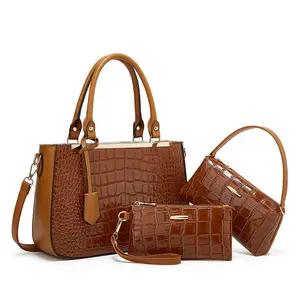 2022 Fashion New Women's Hand Bag Set Elegant Crocodile Pattern 3 Piece Bag Set