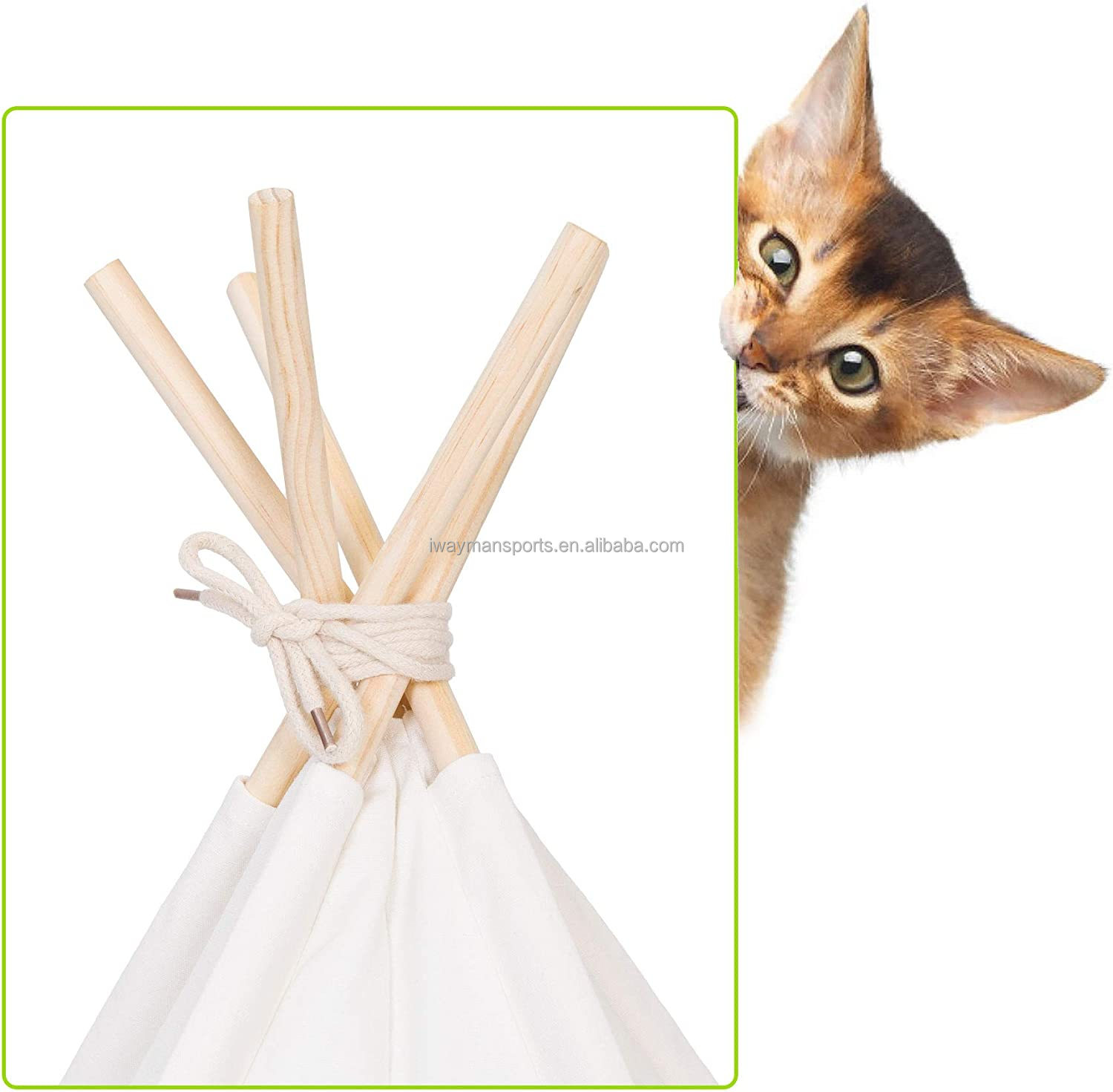 IWAYMAN Portable Pet Tents Pet Teepee with Cushion for Dogs and Cats Puppies House with Bed Pet Tent Bed