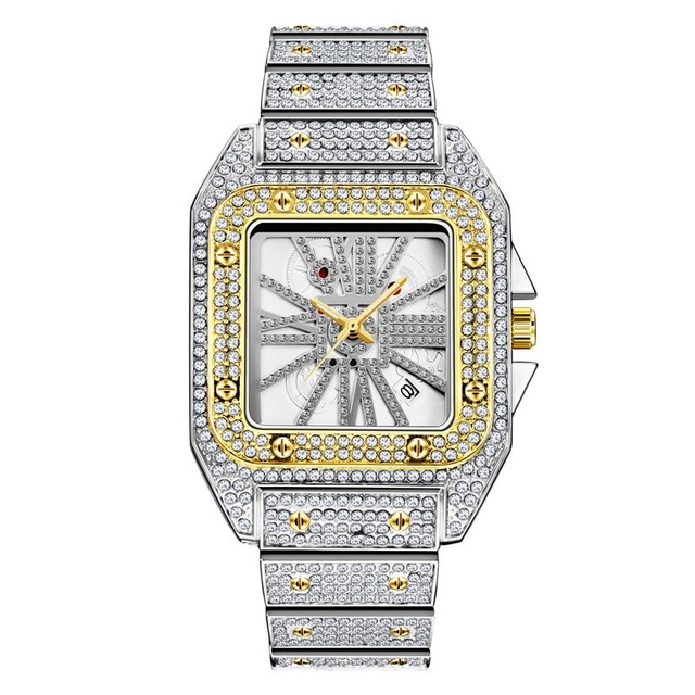 2024 Hip Hop Factory Spot Direct Selling Men's and Women Jewelry Gift Watch Waterproof Watch Diamond Quartz Wrist Watch for Men