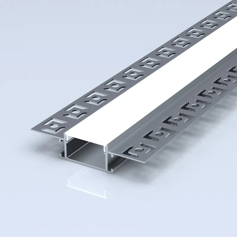 Profiles LED Lights Bendable aluminum Extrusion Aluminum Factory Cover Silver Milky Surface ceiling channel