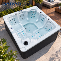 Bain à remous extérieur haut de gamme pour 5 personnes, spa en acrylique, baignoire de massage, fabrication OEM sur mesure pour villas et hôtels