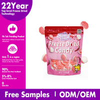 Vente directe d'usine bonbons de lyophilisation saveurs de fruits assorties bonbons gommeux lyophilisés y compris les sacs halal épicés
