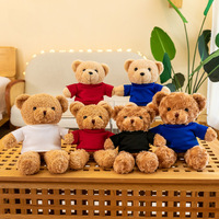 Grosir kualitas tinggi boneka beruang Teddy panas dengan logo cetak pada T-shirt kustom personalisasi T Shirt boneka binatang
