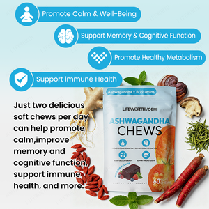 Yetişkinler için Aşvaganda Takviyeleri, Bağışıklık Desteği için L-Teanin GABA Çinko <span class=keywords><strong>Vitamin</strong></span> D3 içeren Çiğnenebilir Jelibonlar - Product Image 3